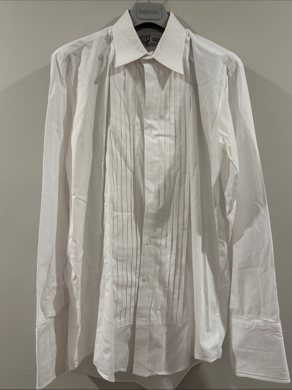 After Six White Pleated Front Dress Shirt